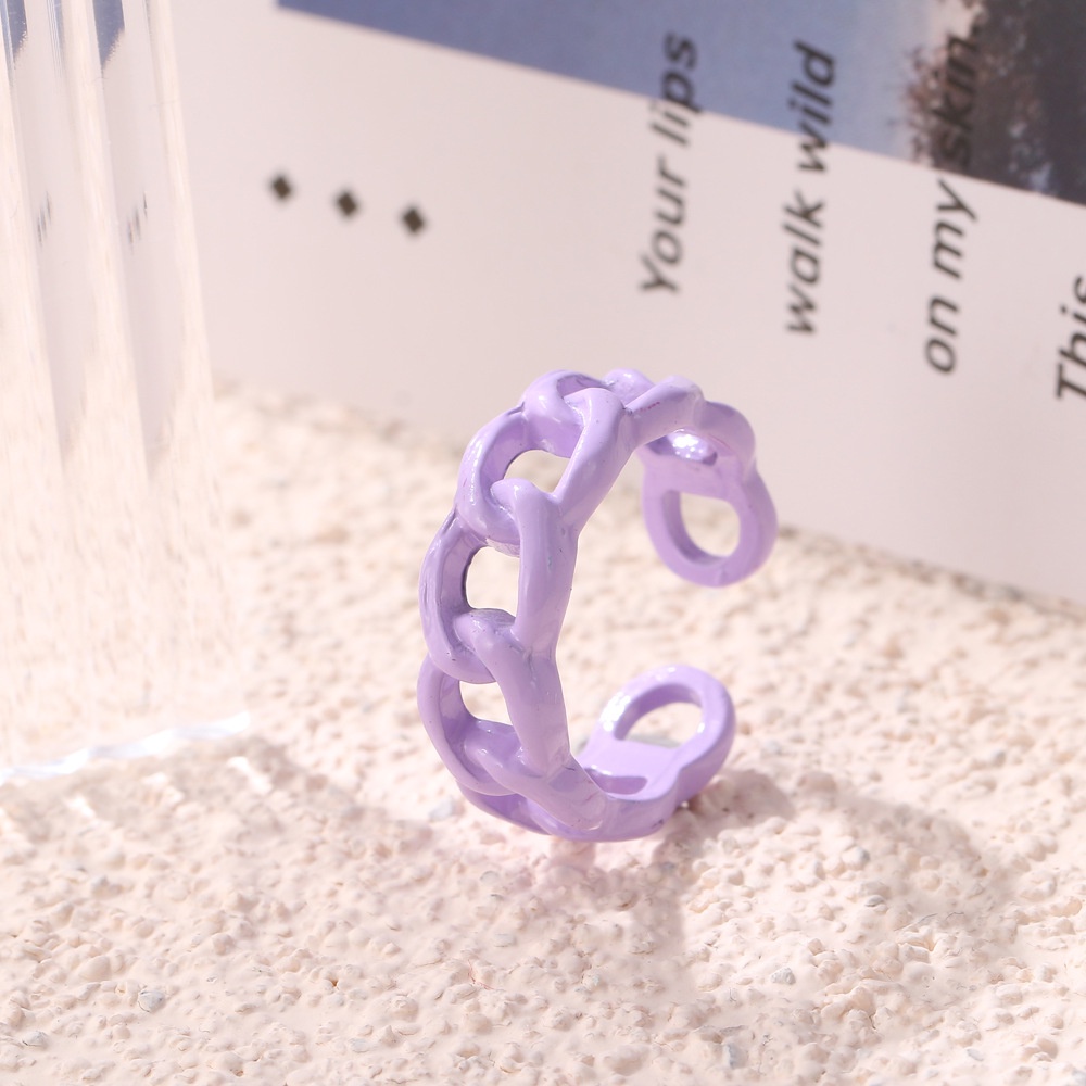 Korean Fashion Acrylic Buckle Resin Ring Fresh and Cute Girl Index Finger Ring Clay Ring Gift