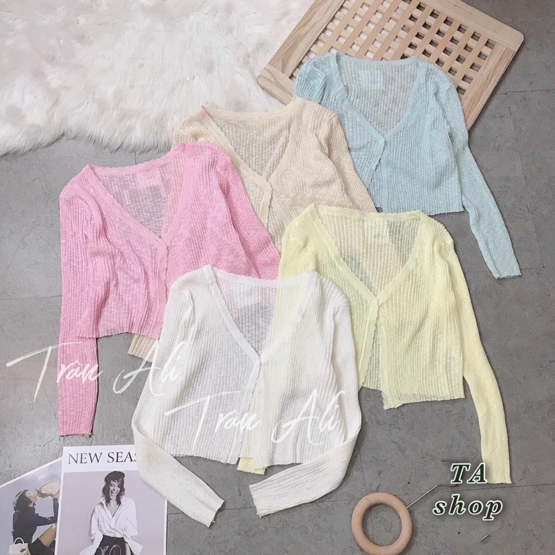 Áo khoác len cadigan mỏng 1 cúc dáng ngắn, Áo len mỏng dài tay cài khuy AL1347 - NhiNhi Shop - SIÊU HOT