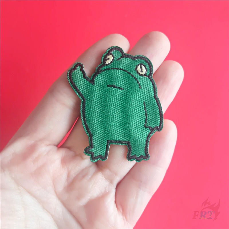 Sticker ủi thêu hình chú ếch ngộ nghĩnh vui nhộn để trang trí