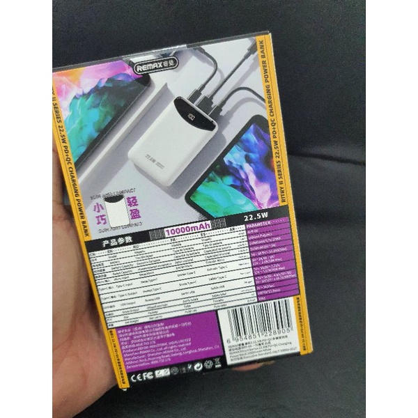 Pin sạc dự phòng Remax RPP 60 dung lượng 10000mAh hỗ trợ sạc nhanh PD - QC 22.5W siêu nhỏ gọn