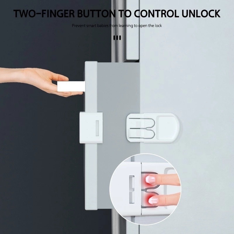 1 Khóa Cửa Tủ Lạnh/Ngăn Kéo Chống Kẹp Góc Phải Đa Năng Bảo Vệ An Toàn Cho Bé