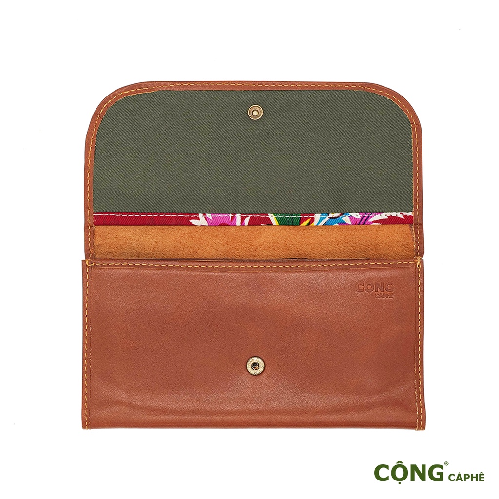 Ví dài cầm tay bằng da thật (có nhiều ngăn đa năng) - Cộng Cà Phê