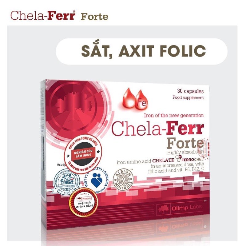 [Chính hãng] Chela Ferr forte - Bổ sung sắt, axit folic cho mẹ bầu, sau sinh