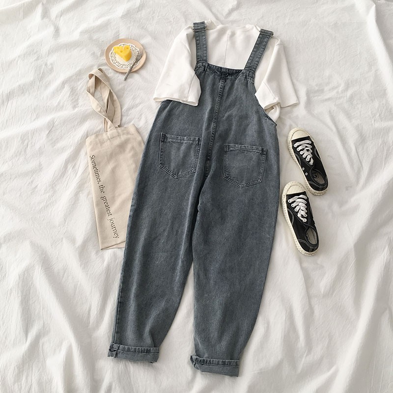 [Order]🌿 Quần yếm jean rách gối ulzzang hot 🔥 | BigBuy360 - bigbuy360.vn