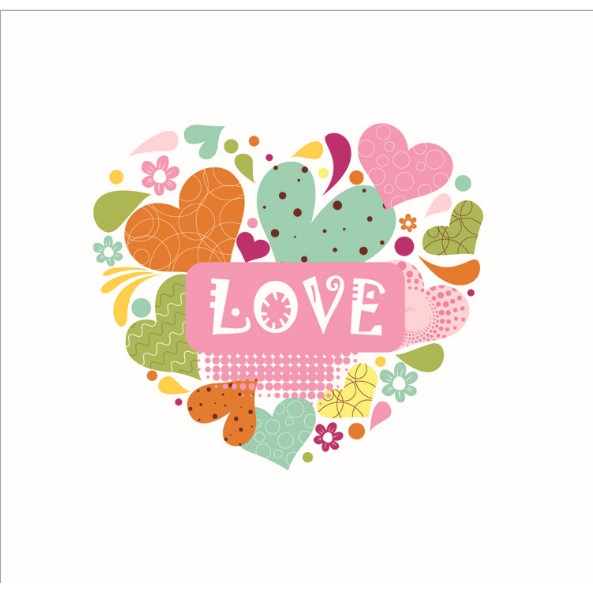 Decal dán kính cao cấp - Trái Tim chữ Love ( 60x58cm )