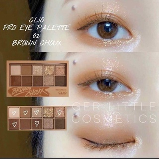  Có kèm cọ mắt - Bảng phấn mắt CLIO Pro Eye Palette màu số 02 Brown Choux tone cam ấm 
