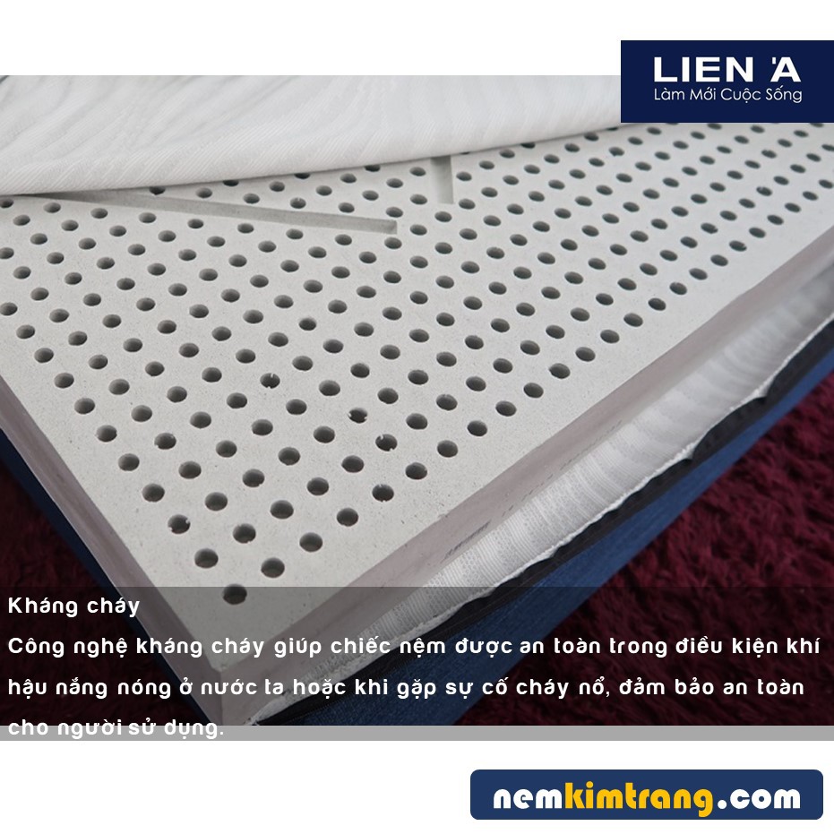 [Mã LIFEBK1T giảm 8% tối đa 1 Triệu đơn 500k] Nệm Cao Su Than Hoạt Tính Liên Á Ladome Grey - BẢO HÀNH 12 NĂM