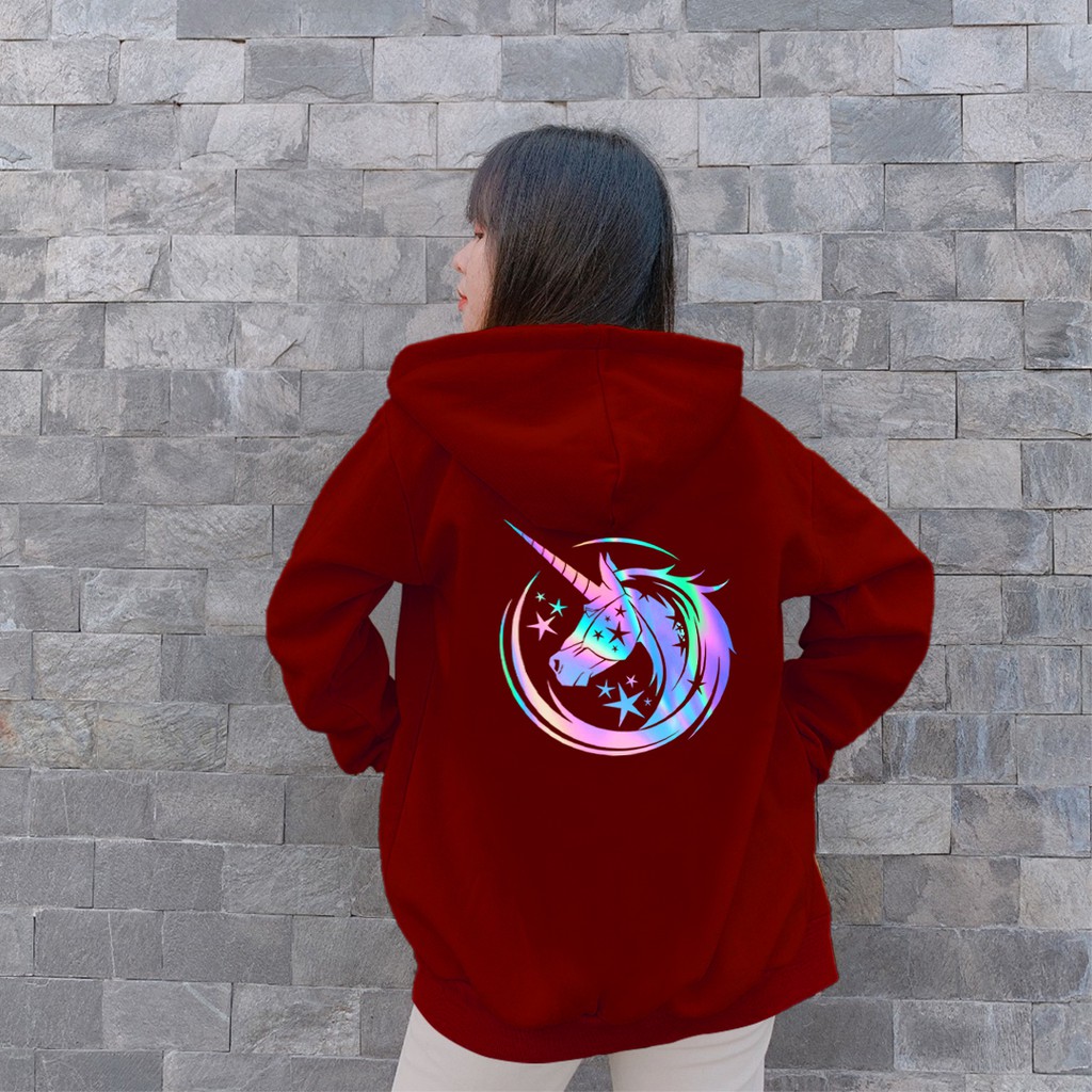 Aó khoác nỉ Hoodie phản quang Kỳ Lân, Áo khoác nỉ nam nữ họa tiết hình cá tính - PQ37KN | BigBuy360 - bigbuy360.vn