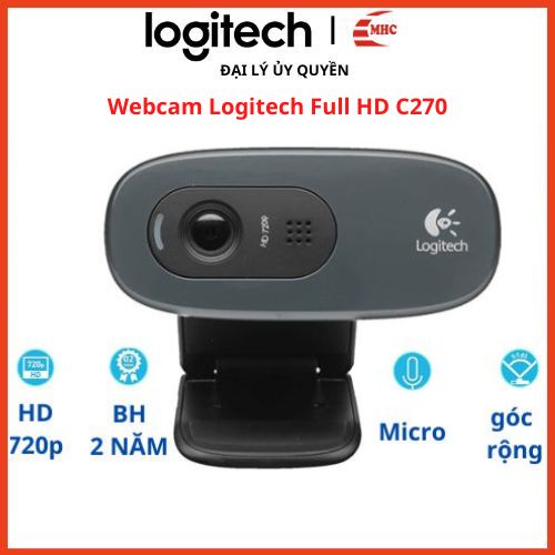Webcam Logitech C270 HD có míc - Hàng chính hãng bảo hành 2 năm
