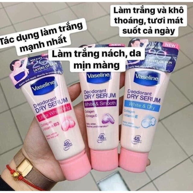 Serum Khô Dưỡng Trắng Khử Mùi Vaseline DRY SERUM [48hr]