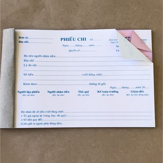 PHIẾU CHI 2 LIÊN 50 BỘ/ 30 BỘ (LỐC 10 QUYỂN)
