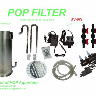 Lọc thùng inox POP-2500 cho bể cá cảnh