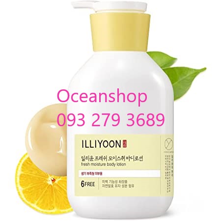 Sữa dưỡng thể ILLIYOON Fresh Moisture Body Lotion 350ml (CHAI MÀU VÀNG)