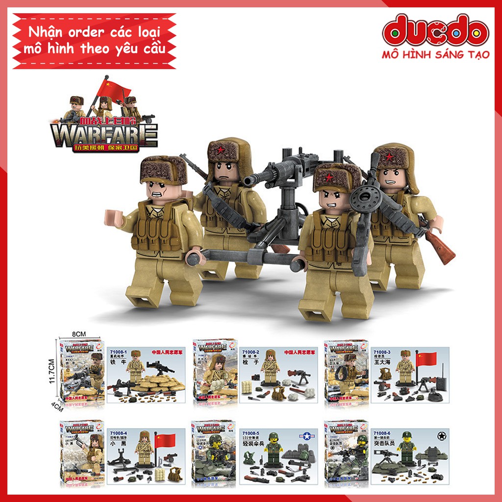 Combo đại chiến lính Tàu và đế quốc Mỹ - Đồ chơi Lắp ghép Xếp hình Mô hình Mini Minifigures lính Army WW2 D71008