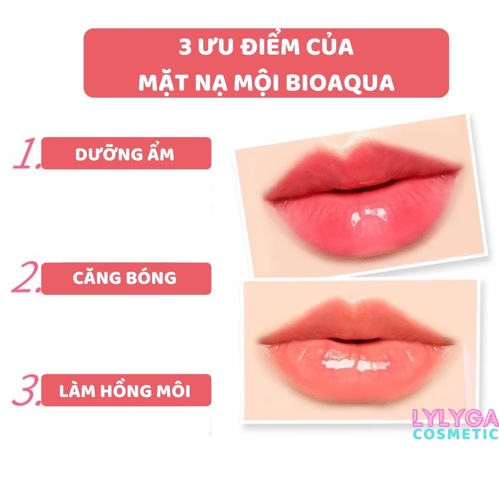 Mặt nạ môi BIOAQUA Collagen 8G 1 miếng giảm thâm hiệu quả mặt nạ ngủ cho môi ban đêm giúp môi mềm mịn căng bóng