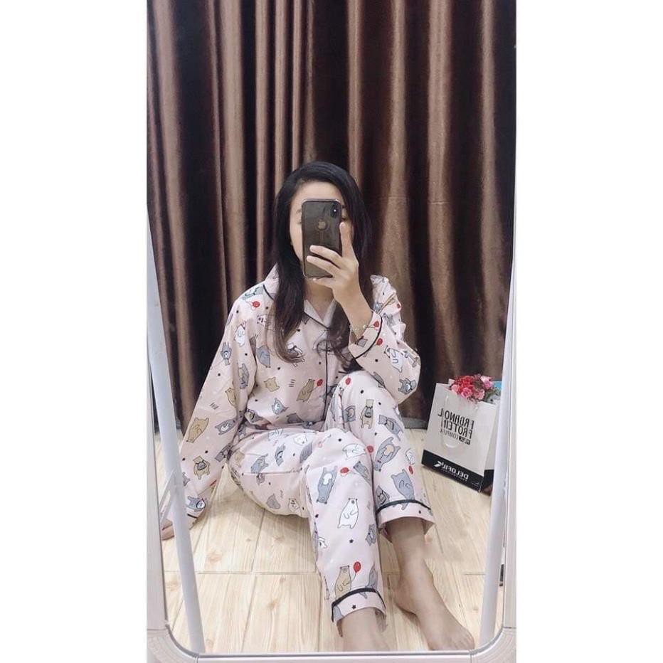 Bộ Pijama Thu Đông Quần Dài Áo Dài Cho Nữ Đủ Màu Sắc  ཾ ༴