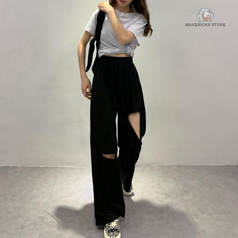 Quần dài nữ lưng cao ống rộng thời trang phong cách