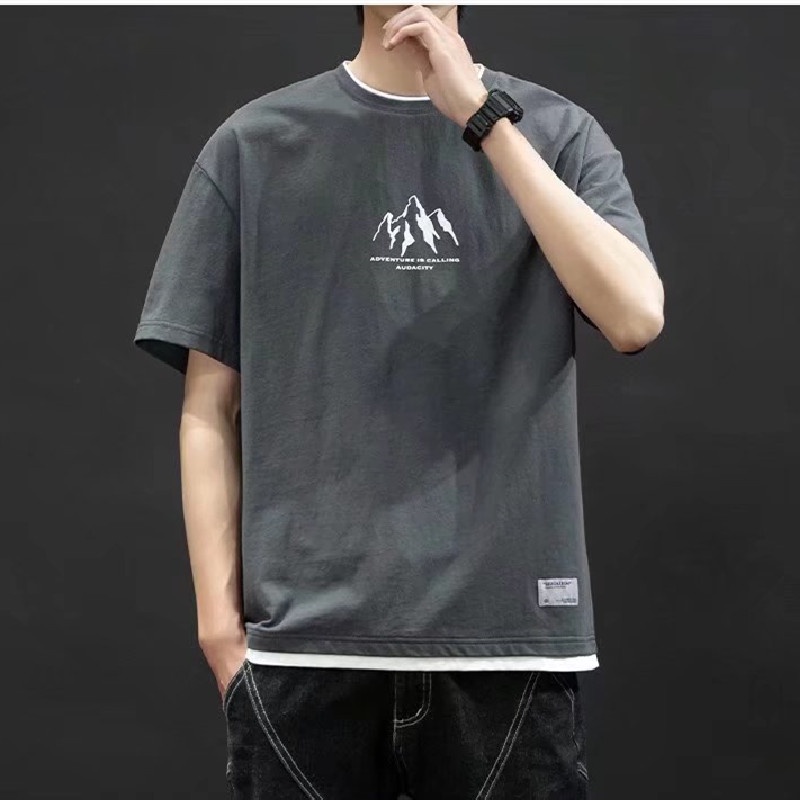 Áo Thun Tay Lỡ Dáng Rộng In Chữ Thời Trang Phong Cách Nhật Bản Cho Nam Size M-3XL