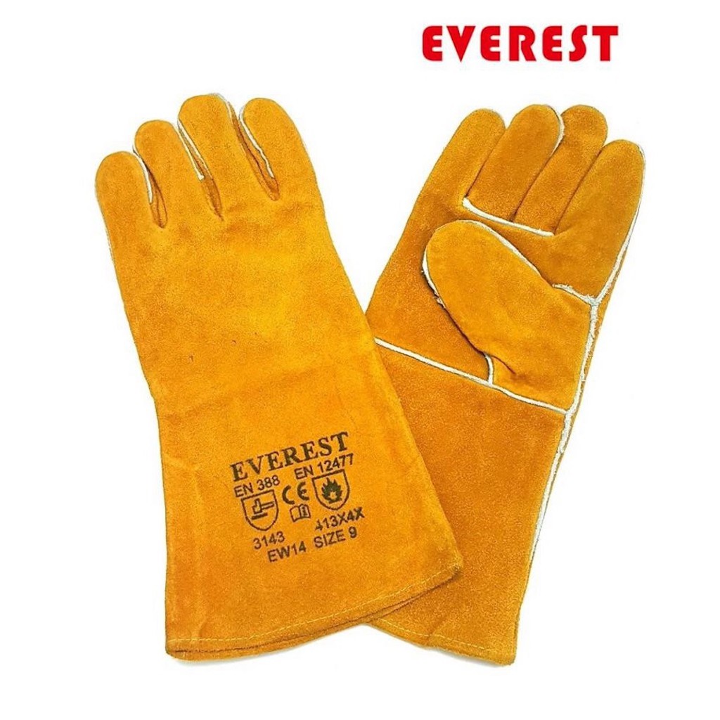 Găng tay chịu nhiệt Everest Thinksafe, bao tay da hàn, thợ hàn, chống cháy tia lửa văng bắn chuyên dùng hàn que - EW14