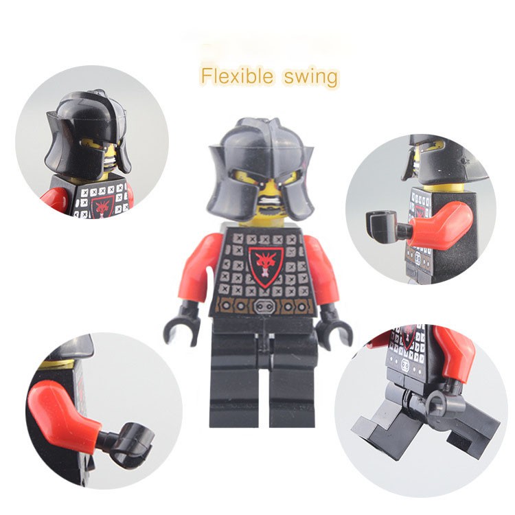 Minifigures LOJO AX-9804 - Lính trung cổ Rồng đỏ - Minifigures Red Dragon Knight