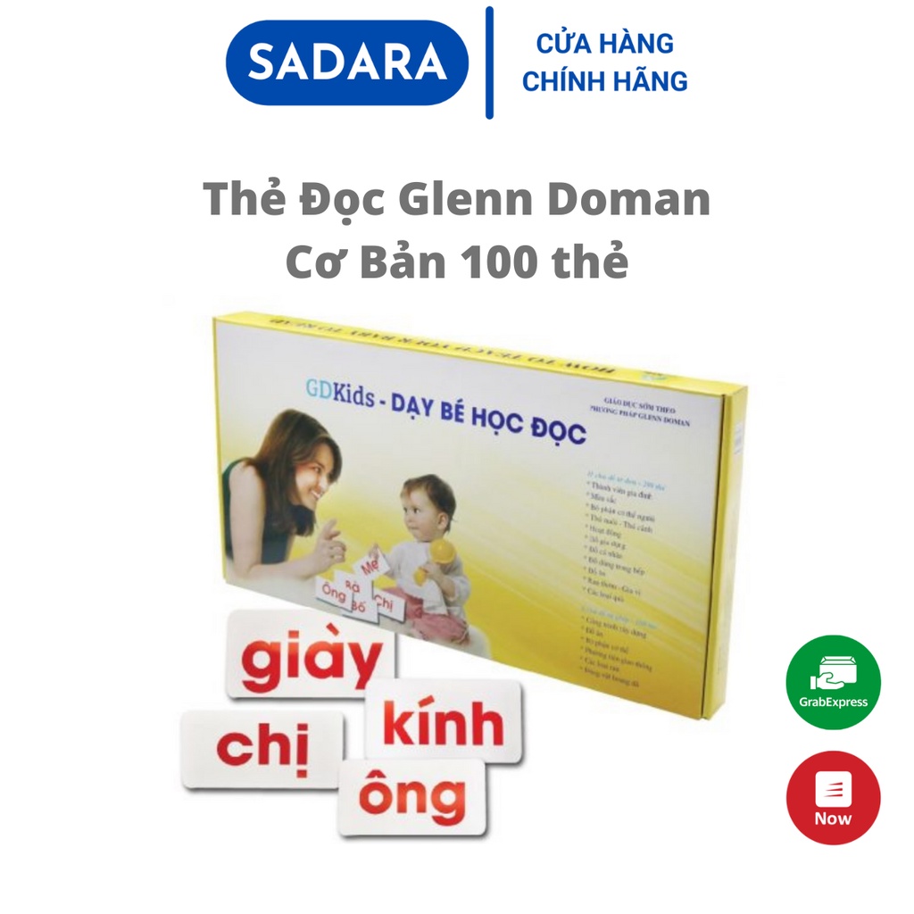 Bộ thẻ học glenn doman chuẩn bộ đọc tiếng việt 100 thẻ flashcard cho trẻ sơ sinh đến 6 tuổi