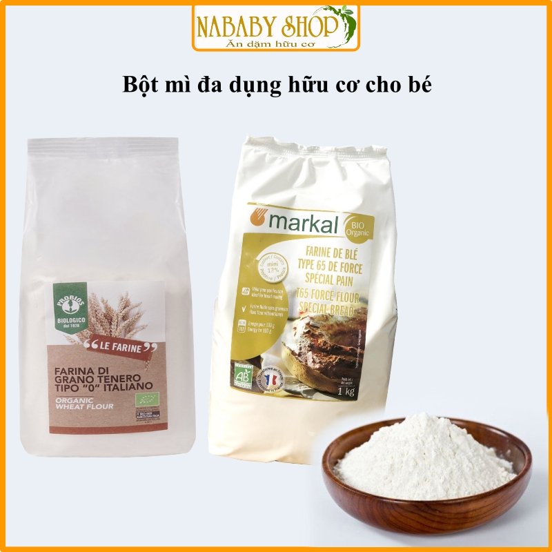 Bột mì hữu cơ markal t55, t65, bột mì đa dụng hữu cơ làm bánh cho bé ăn đặm