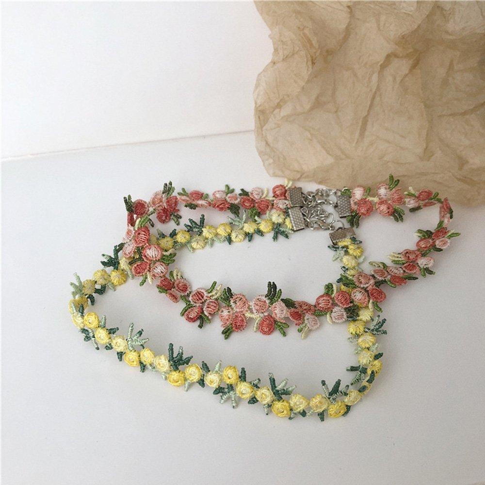 vòng cổ Nữ Mặt Hoa Đính Đá Thời Trang