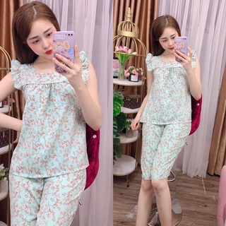 ĐỒ BỘ MẶC NHÀ - ĐỒ BỘ LỤA HỌA TIẾT HOA DỄ THƯƠNG( GIAO HOA NGẪU NHIÊN) - LUA12