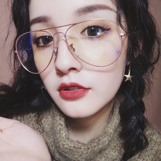 Mắt kính gọng kim loại to mỏng kiểu retro dễ thương