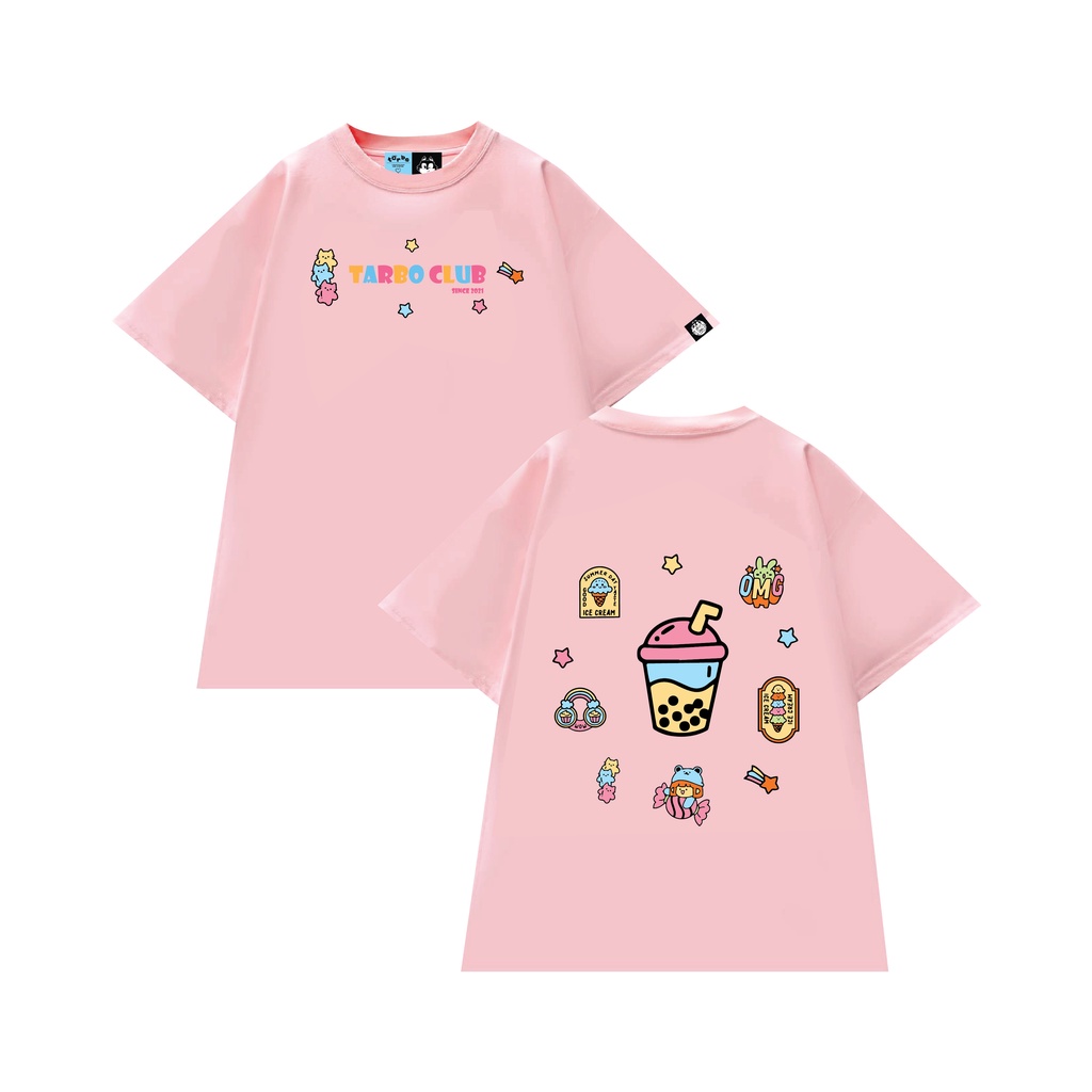 TARBO MILK TEA ÁO THUN TAY NGẮN NAM NỮ Outfit Cotton 4 Chiều Local Brand