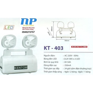 Đèn Sạc Chiếu Sáng Khẩn Cấp Kentom KT403
