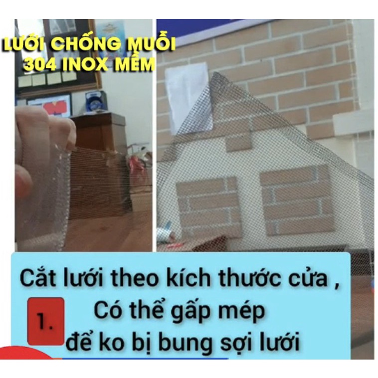 LƯỚI INOX 304 MỀM CHỐNG MUỖI, CHỐNG  CÔN TRÙNG KHỔ 1M, 1M2