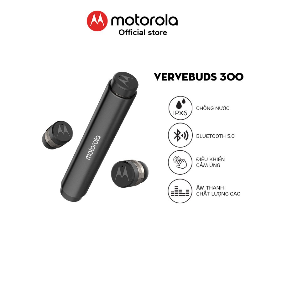 Tai nghe bluetooth Motorola không dây - VerveBuds300- chuẩn chống nước IPX6 - Thời lượng pin 10h