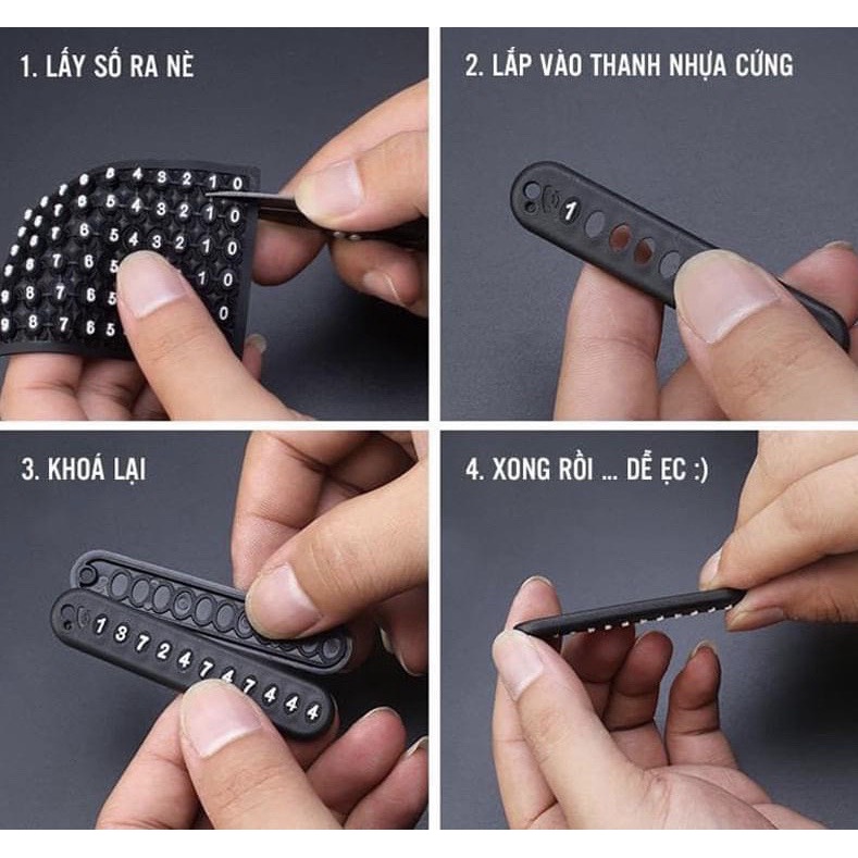 Móc Khóa Số Điện Thoại Toaraca chống thất lạc cho ô tô xe máy,nhiều dãy số,có kèm khoen treo
