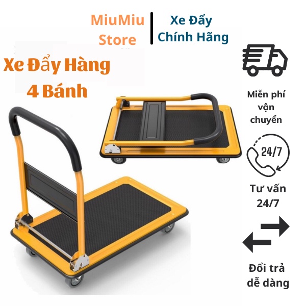 Xe Kéo Hàng Gấp Gọn - Xe Đẩy Hàng Tay 4 Bánh Nhập Khẩu XKM06 Tải Trọng 150kg