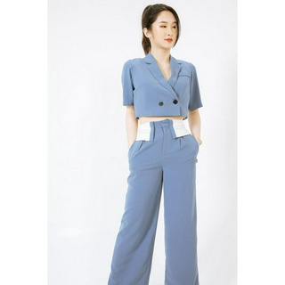 Quần suông phối cạp kiểu CCHAT