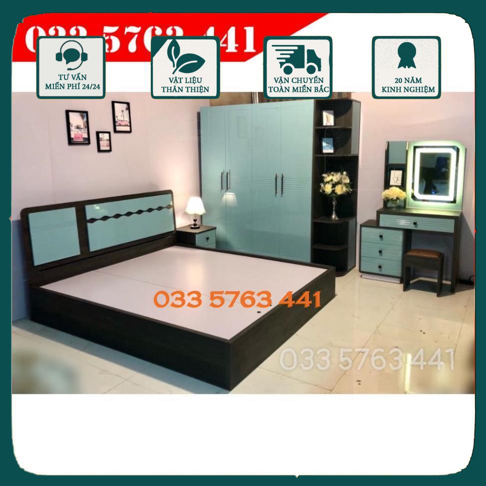 Combo giường tủ cao cấp miễn phí vận chuyển lắp đặt nội thành Hà Nội chọn bộ gồm giường ngủ, tủ quần áo, bàn trang đitáp