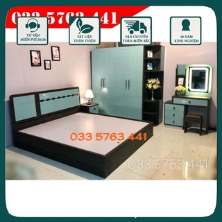 Combo giường tủ cao cấp miễn phí vận chuyển lắp đặt nội thành Hà Nội chọn bộ gồm giường ngủ, tủ quần áo, bàn trang đitáp