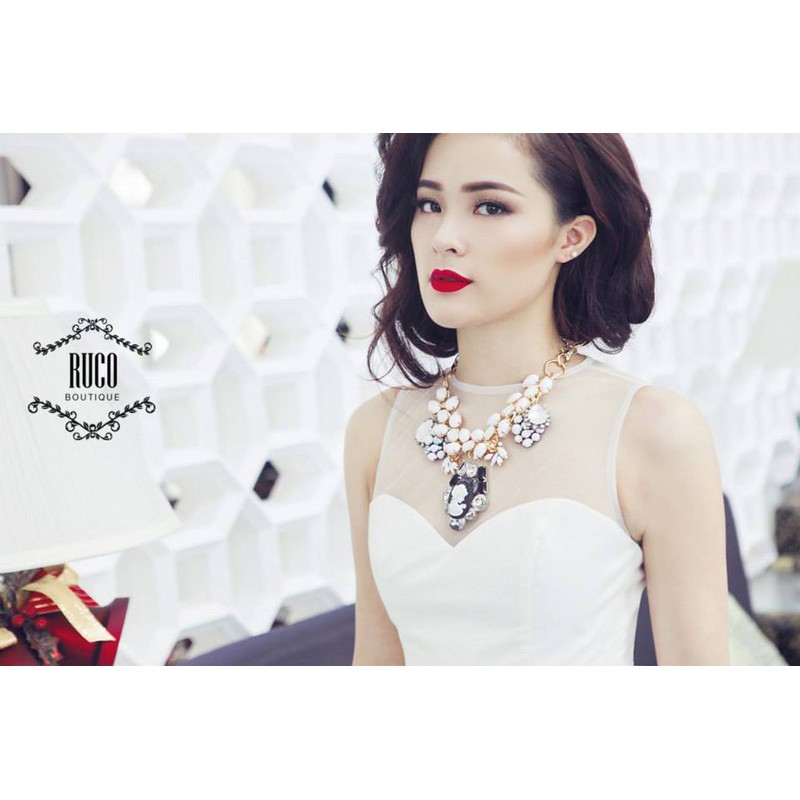 Đầm trắng công chúa tùng xếp li cực yêu D029