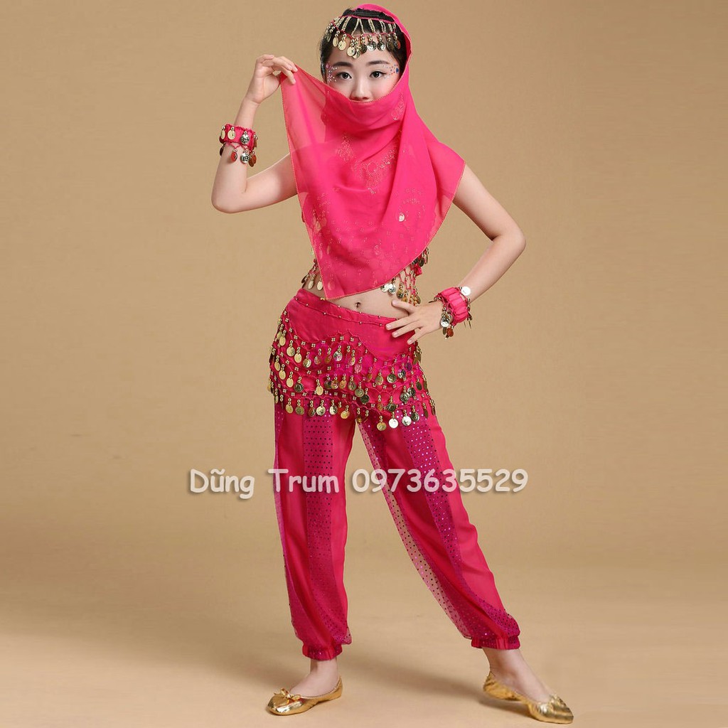 Trang phục múa Ấn độ trẻ em (Quần dây - Áo hai dây)
