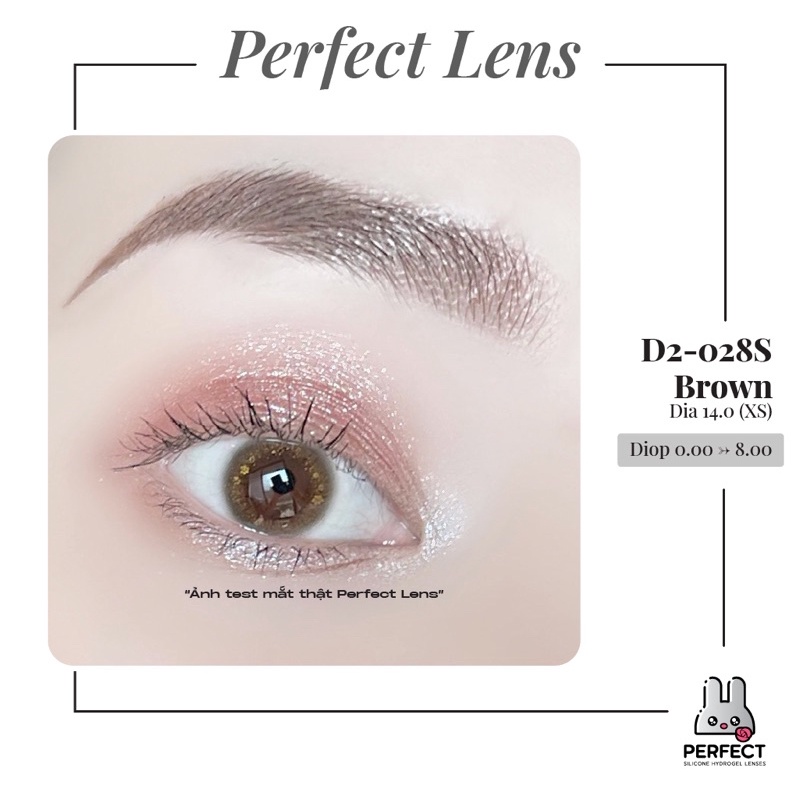 Lens ẢNH MẮT THẬT , Kính Áp Tròng Có Cận và Không Cận , D2-028S BROWN DIA 14.0 XS , Hạn Sử Dụng 1 Năm , Giá Sale