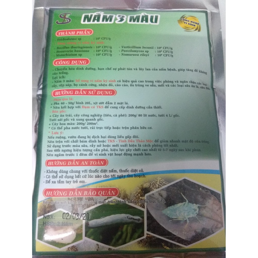 Phân vi sinh vật BTMET Nấm 3 màu - gói 200 gram