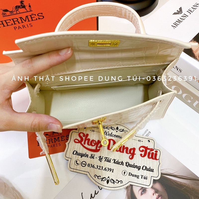 Túi xách nữ đeo chéo, túi H...m size 19, 22 dáng ngang da rắn sang chảnh