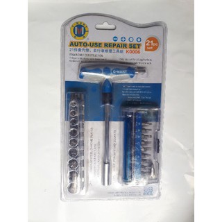 Bộ tuýp và tuốc nơ vít đa năng 21 chi tiết c-mart k0006
