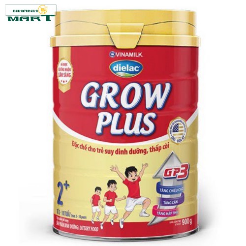 Sữa Bột Dielac Grow Plus 2+ Hộp Thiếc 900G (Cho Trẻ Từ 2 - 10 Tuổi) - Nhanhomart