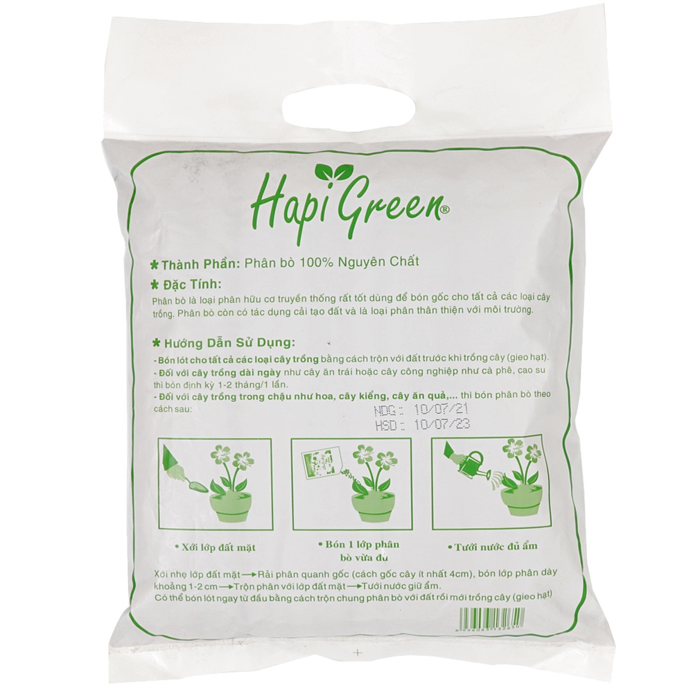 Phân Bò Khô (Đã Xử Lý) Hapi Green Phú Nông Cung Cấp Dinh Dưỡng Cho Cây- Gói 3dm3 (PHP-001)