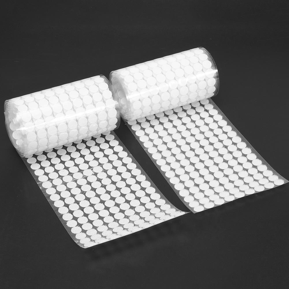 Cuộn 500 cặp miếng dán hình tròn màu trắng 10 mm 15mm 20 mm đa năng