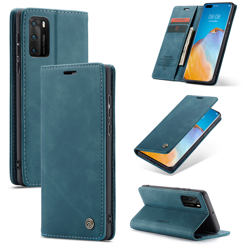 Bao da điện thoại có nắp lật và ngăn đựng thẻ cho Huawei P20 P30 P40 P50 Mate 30 Pro Lite