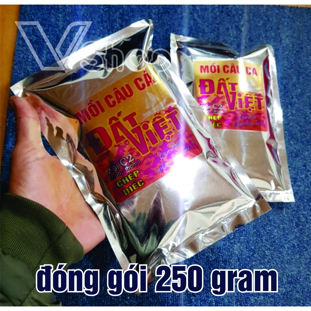 Mồi câu cá Đất Việt. mồi C2 vị chua, thơm, mồi chuyên câu cá chép, cá diếc … .vmt.
