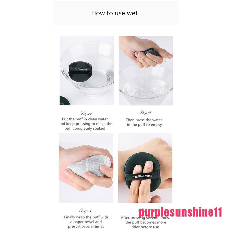 3Pcs Makeup Air Cushion Sponge Puff Dry Wet Dual Use Concealer Foundation